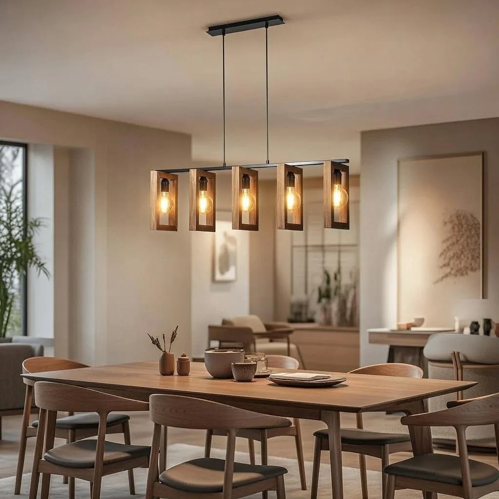 Пендел ТИЕРА, орех, 5xE27