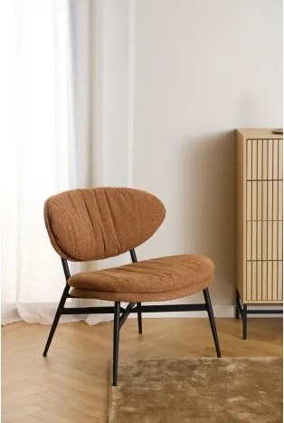 СОФИЯ Теракота (тъкан Апия 272)/черна рамка - ТАПИЦИРАН СТОЛ ЗА ДНЕВНА/ОФИС