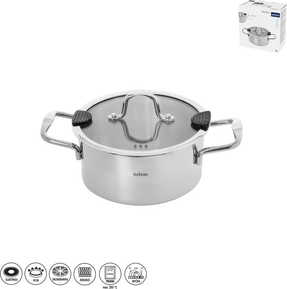 Касерола от неръждаема стомана с капак 3 l Venice – Orion