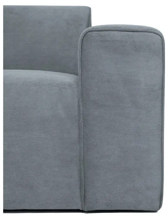 Сив ъглов диван от рипсено кадифе (ляв ъгъл) Sting – Scandic