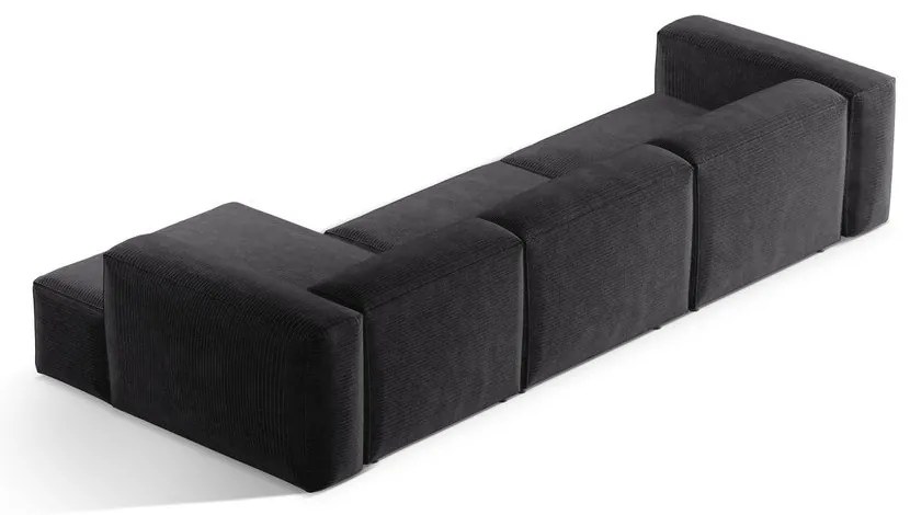 Тъмносив ъглов диван от рипсено кадифе (десен ъгъл) Bergano – Cosmopolitan Design