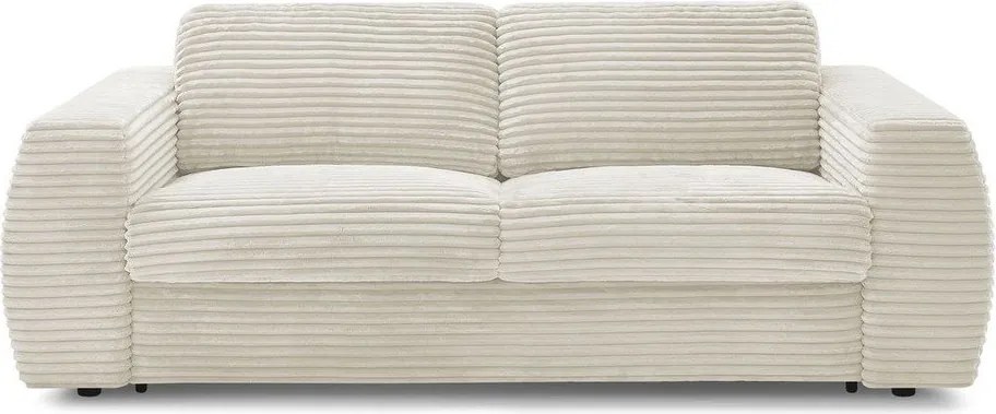 Бежов диван за ежедневно спане/сгъваем от рипсено кадифе 240 cm Hugo – Bobochic Paris