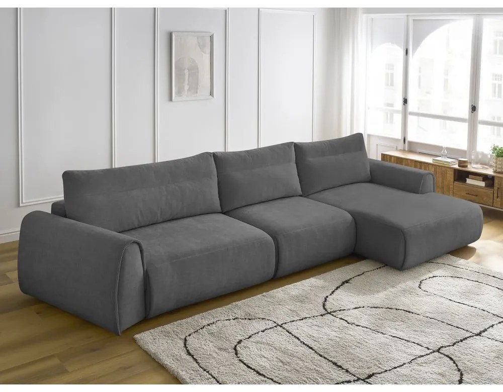 Сив ъглов диван Aden – Bobochic Paris