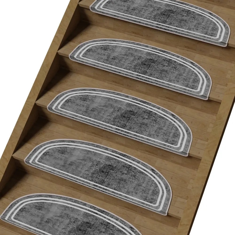 Сиви стъпала за стълби в комплект от 16 брояя 20x65 cm Plain - Vitaus