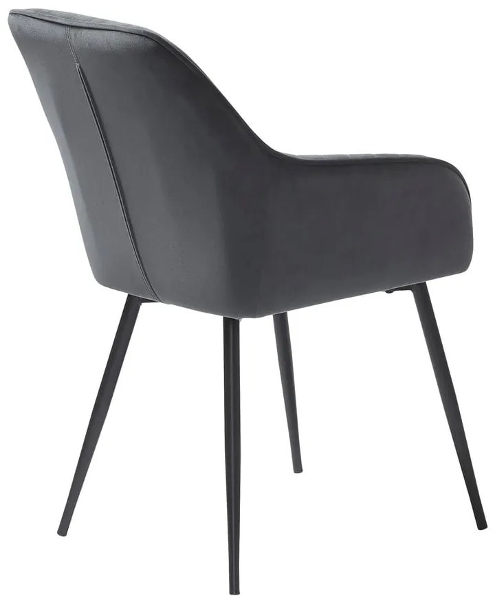 Сиви тапицирани трапезни столове в комплект с подлакътници 2 бр. Nolan Stripe – Unique Furniture