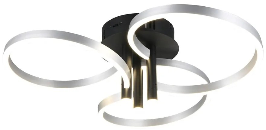 Черно и сребърно LED затъмняващо се осветително тяло за таван Caruso – Trio