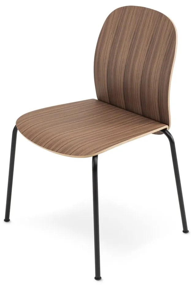 Кафяви трапезни столове в комплект за подреждане 2 бр. от декор от орех Book – Gazzda