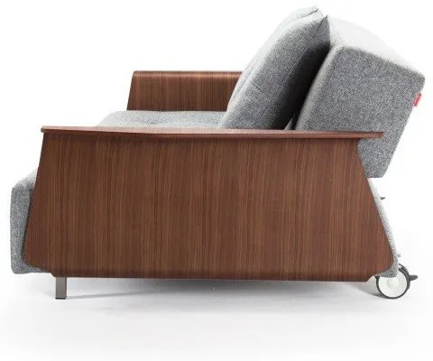 Сив разтегателен диван с подлакътници Twist Granite Long Horn - Innovation