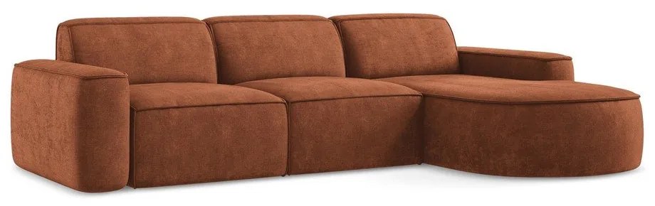 Теракотен шенилов ъглов диван (десен ъгъл) Omao – Makamii