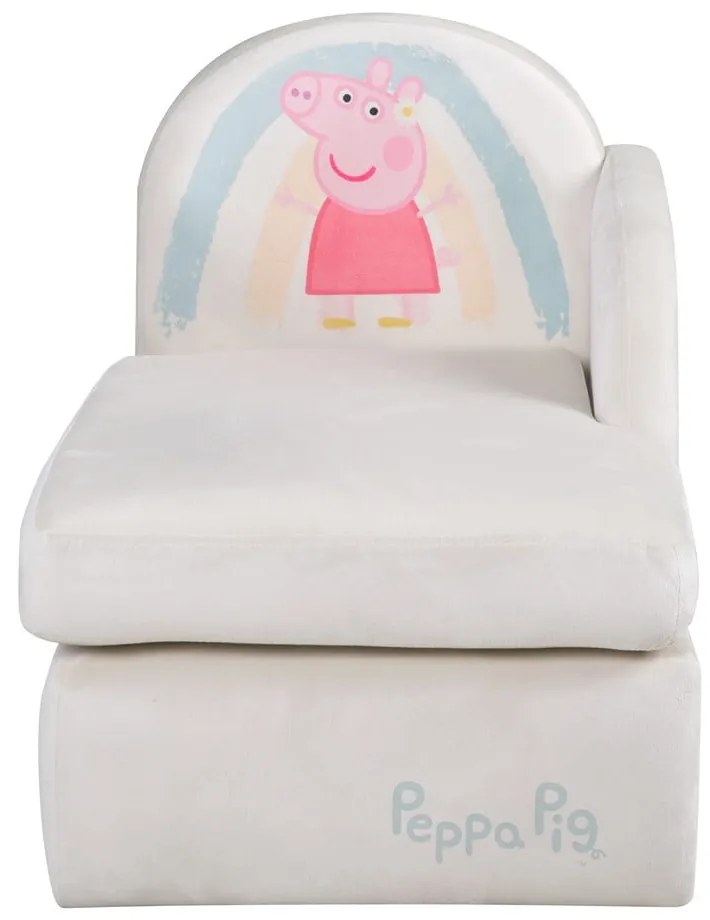 Бял кадифен детски диван 75 cm Peppa Pig – Roba