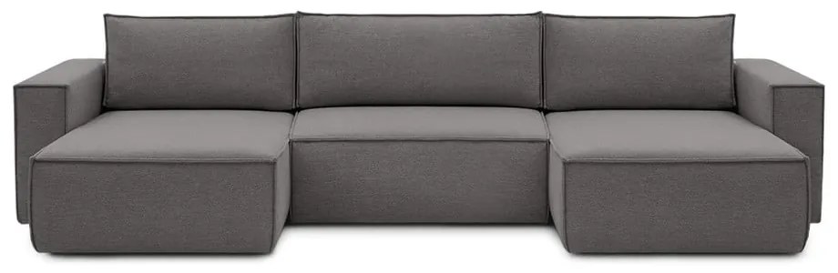 Сив ъглов U-образен диван Nihad - Bobochic Paris