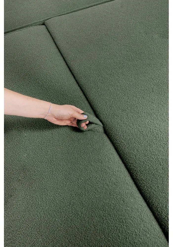 Зелен разтегателен ъглов диван от букле (ляв ъгъл) Quinoa – Bonami Selection