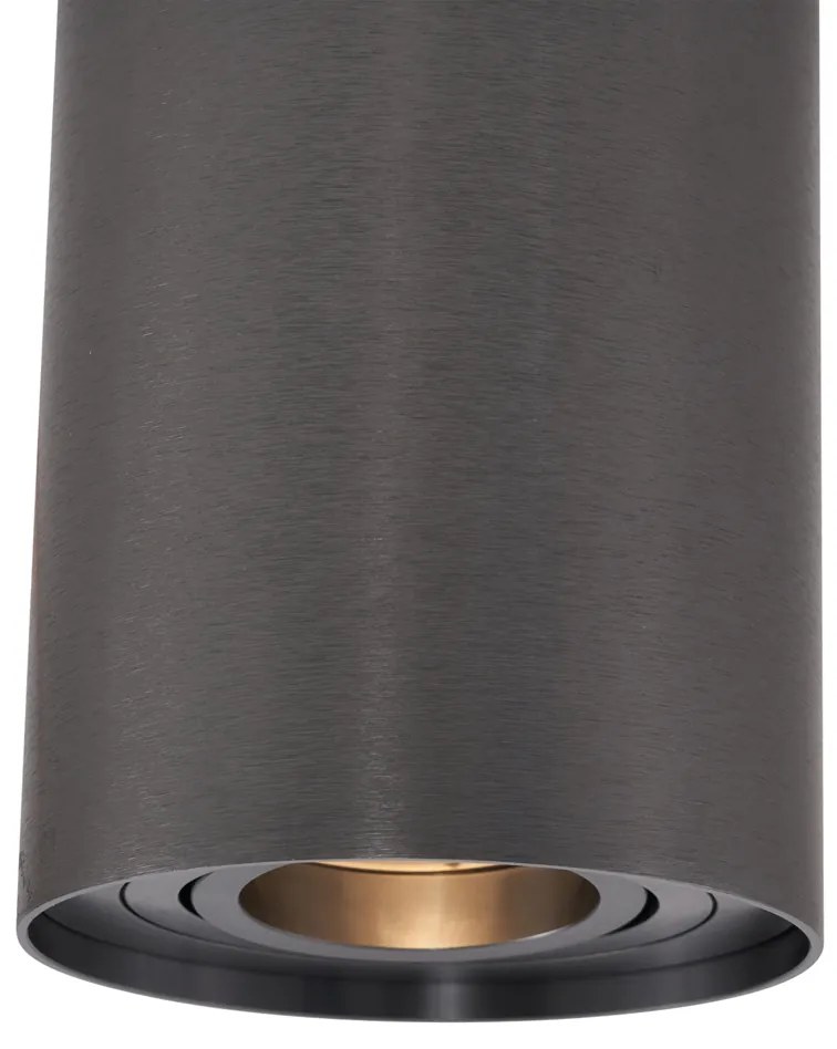 Модерно вградено прожекторно осветление тъмно сиво GU10 50mm регулируемо - Rondoo Up