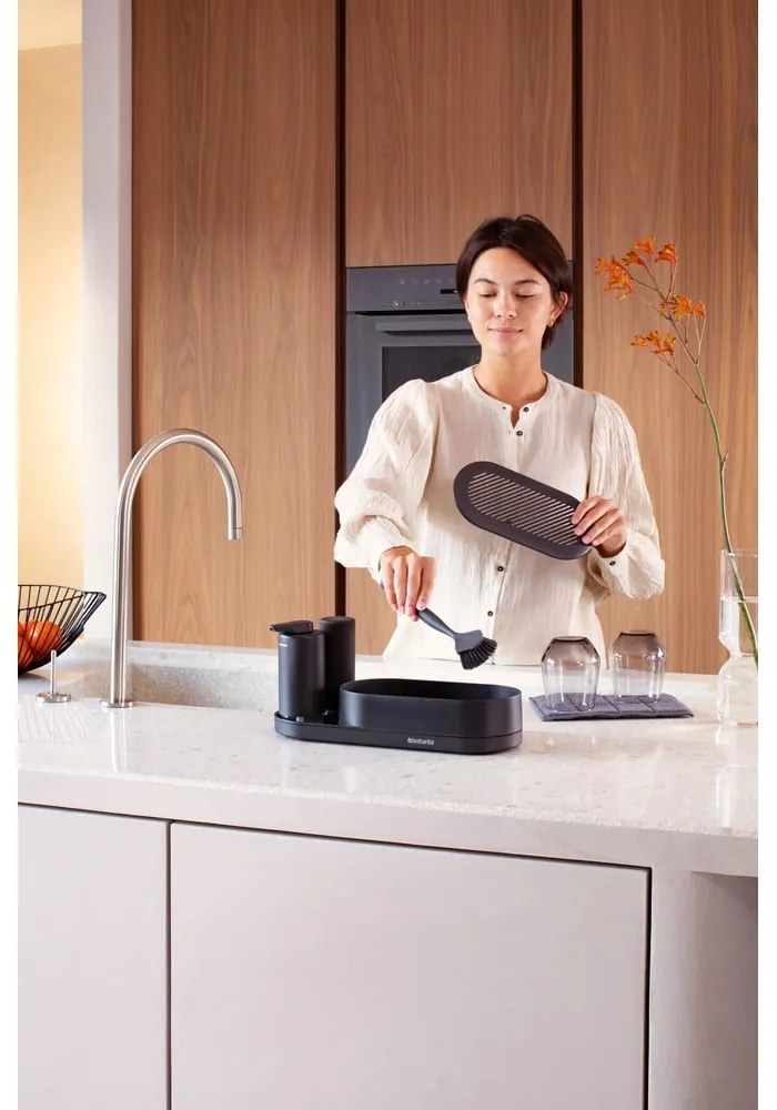 Сива пластмасова стойка за препарати SinkStyle – Brabantia