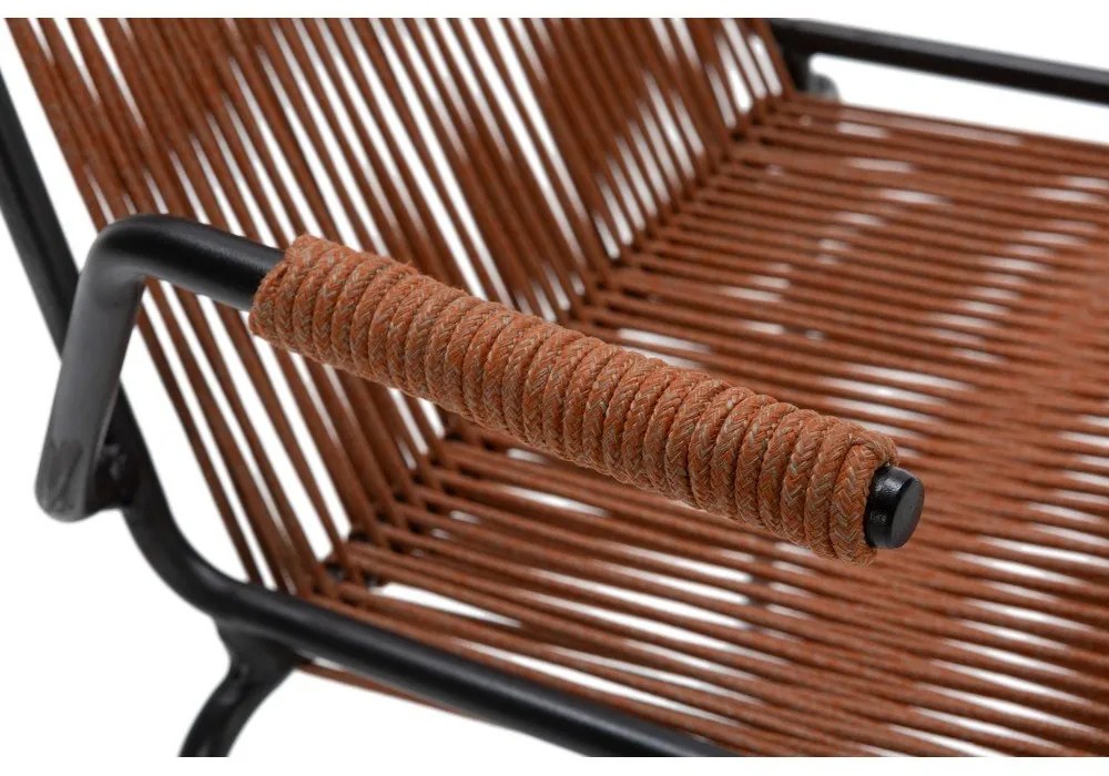 Теракотени метални трапезни столове в комплект с подлакътници/за подреждане 2 бр. Emily – Marckeric