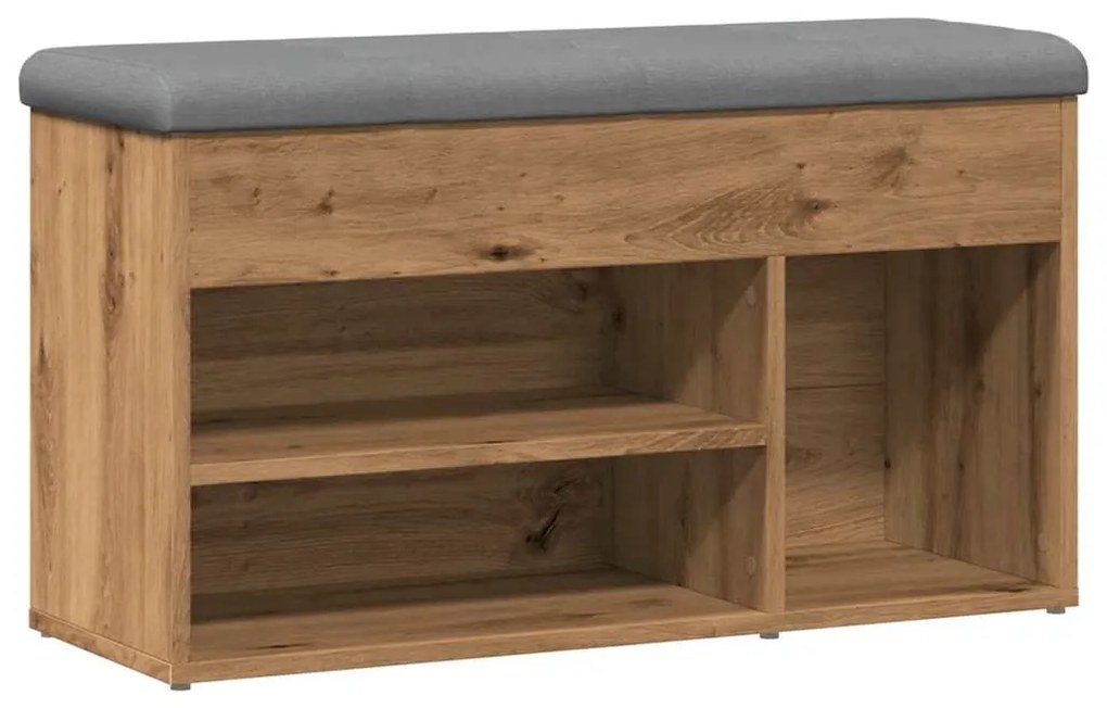 857628 vidaXL Пейка за обувки, дъб артизан, 82x32x45,5 см, инженерно дърво