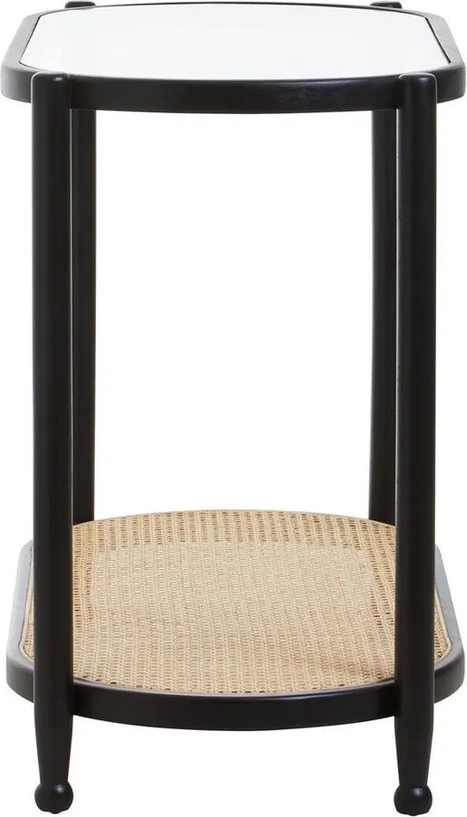 Черна/в естествен цвят конзолна маса със стъклен плот 49x100 cm Cebu – Premier Housewares