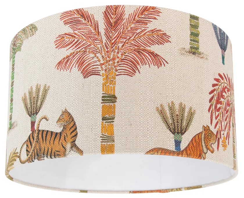 Текстилен абажур многоцветен с животински принт 35/35/20