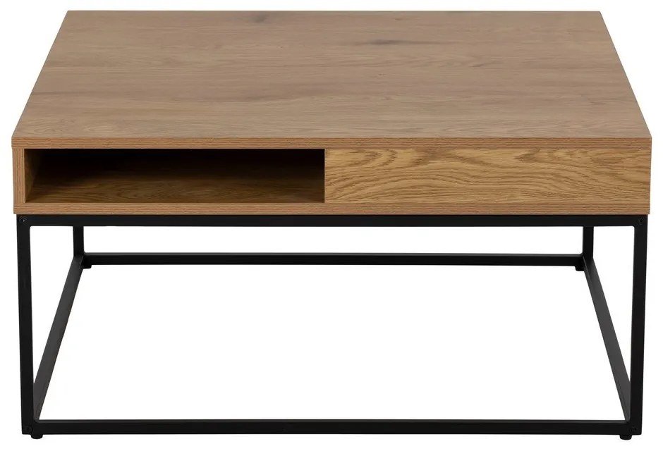 Масичка за кафе с дъбов плот в тъмно естествен цвят 80x80 cm Willford – Actona