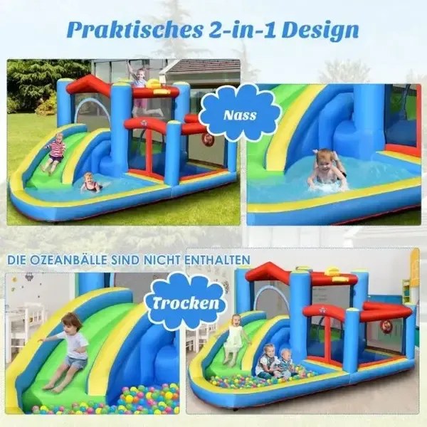 Надуваема водна пързалка Backyard Water Park за малки деца 410 x 310 x 191 см