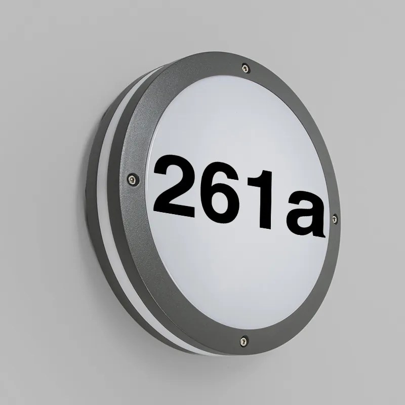 Външна стенна лампа антрацит с номер на къща IP54 - Glow