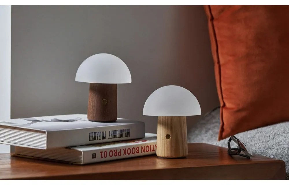 Настолна лампа с възможност за затъмняване в естествен цвят и стъклен абажур (височина 13 см) Alice - Gingko