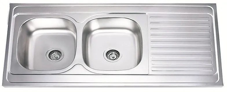 Кухненска мивка ICK 12060 R, алпака, десен плот, със сифон, 60x120см