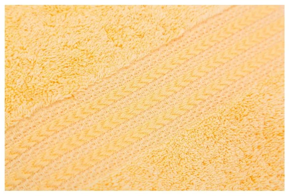 Жълта хавлиена кърпа от чист памук , 50 x 90 cm - Foutastic