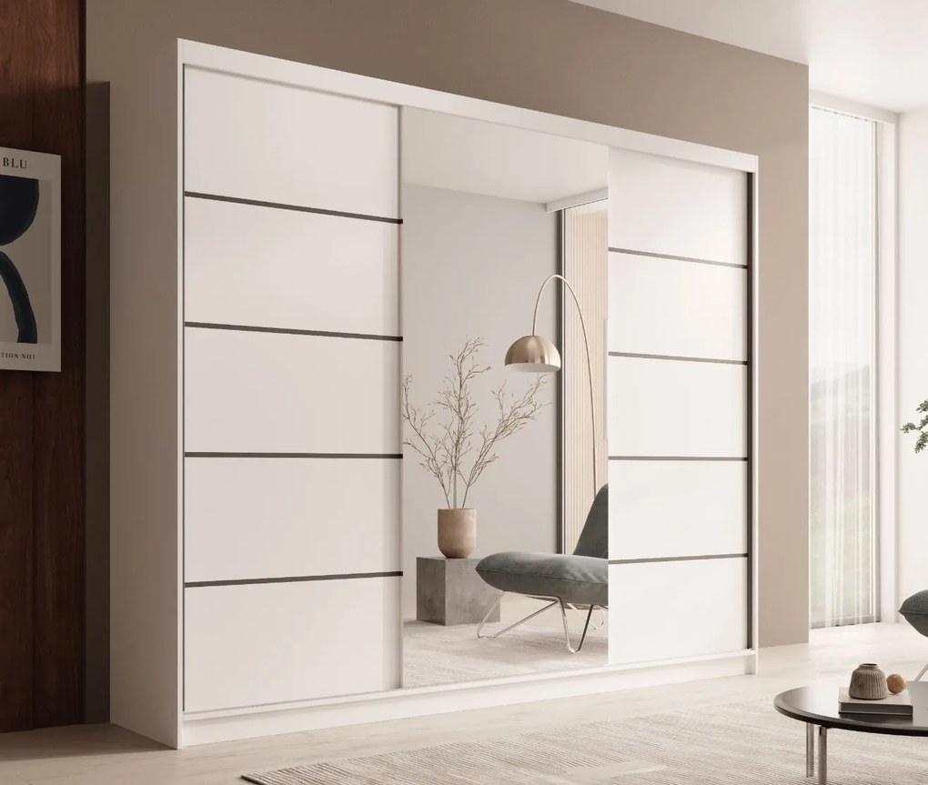 Гардероб Galadriel 250 с плъзгащи врати-Бял