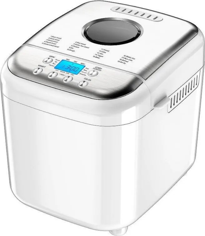 Втора ръка: Хлебопекарна Crown CBM-6511, 600W, 1l, 19 програми, Таймер, LCD дисплей, Памет, Бял