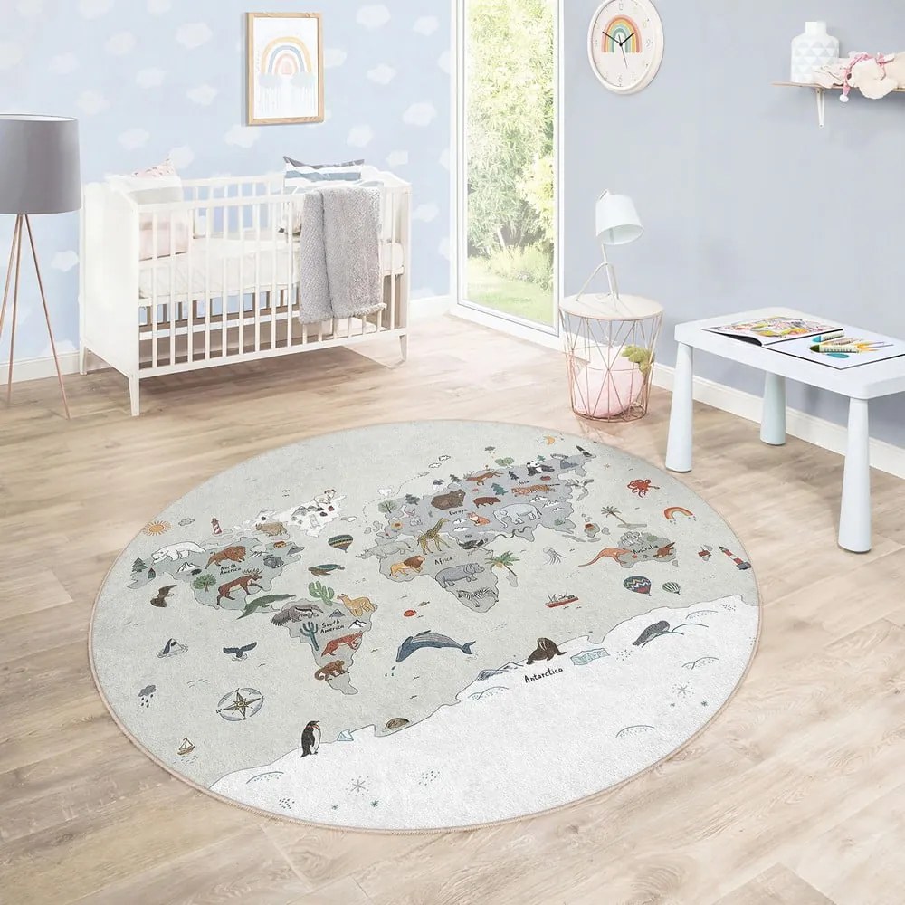Детско килимче за игра подходящо за пране ø120 cm Big World – Mila Home
