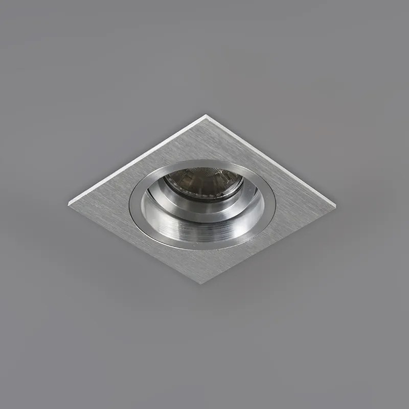 Комплект от 6 вградени спота квадратни алуминиеви регулируеми - Chuck