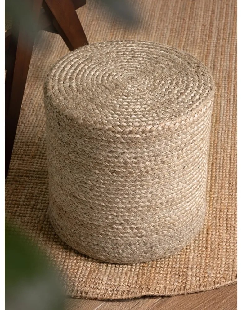 Сиво-бежова табуретка Jutta Greige – Hanse Home