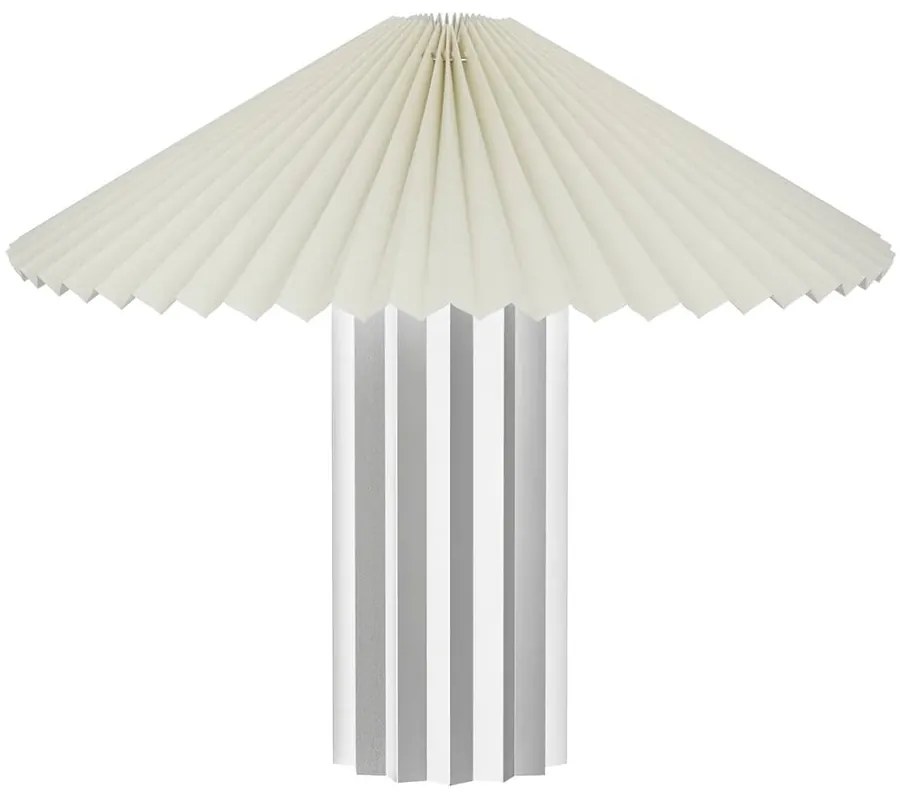 Бяла/в сребрист цвят затъмняваща се настолна лампа с текстилен абажур (височина 36 cm) Taite – Blomus