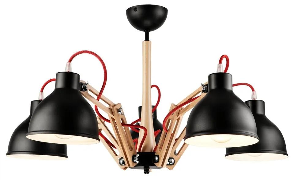 Черна висяща лампа за 5 крушки Marcello - LAMKUR