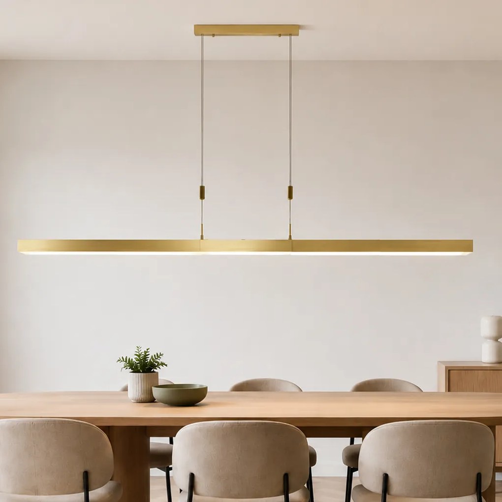 Регулируем висящ полилей златен с LED - Lamba