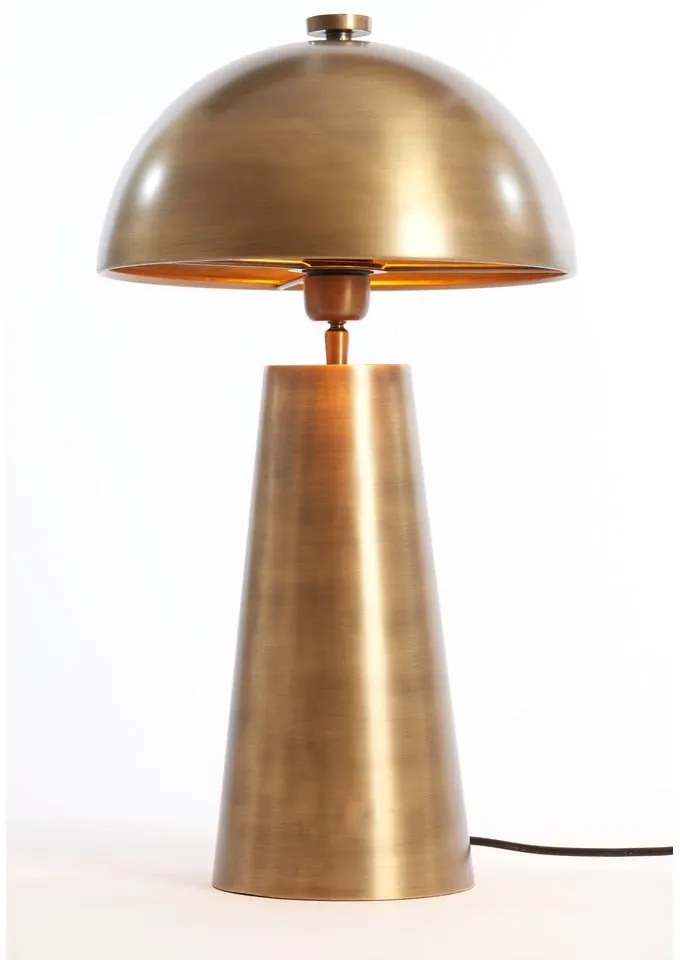 Настолна лампа в бронзов цвят с метален абажур (височина 52 cm) Dita – Light & Living