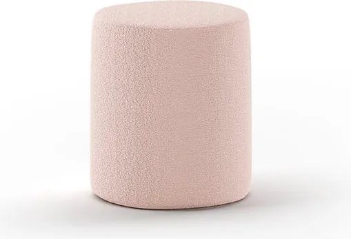 Светлорозов детски пуф от плат букле MOON - Vipack