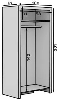 Гардероб Verizon 2-врати