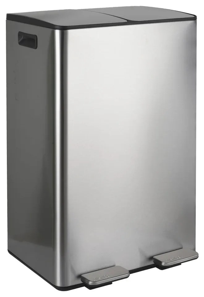 Стоманено кошче за боклук 2x30 l за рециклиране с педал в матово сребрист цвят Aliya – Spirella