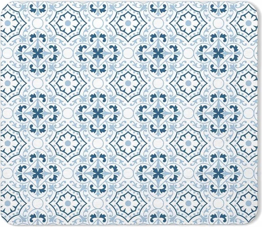 Бяло-син килим за баня от диатомична глина 35x45 cm Atlanta – douceur d'intérieur