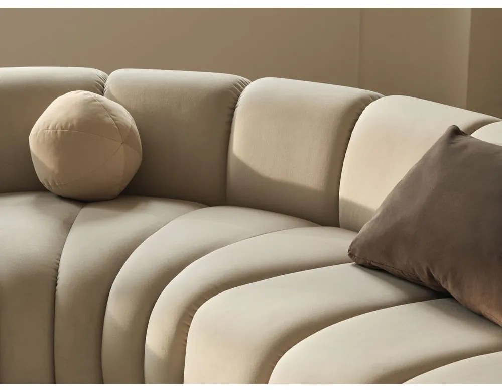 Син кадифен модулен ъглов диван Lupine – Micadoni