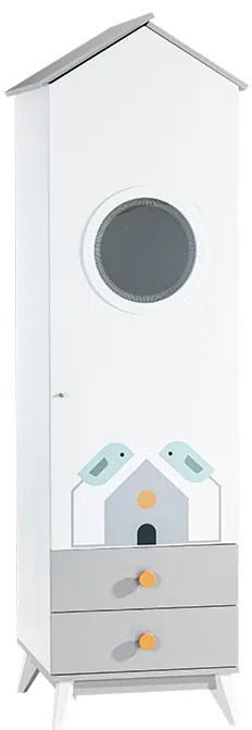 Еднокрилен гардероб Sonata Bird House, Къщичка,  Височина 220 см