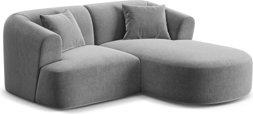 Светлосив кадифен ъглов диван (десен ъгъл) Campi – Cosmopolitan Design