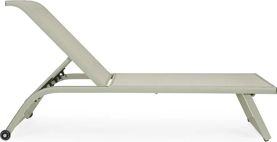 Светлозелен позициониране градински шезлонг метален Taylor – Bizzotto