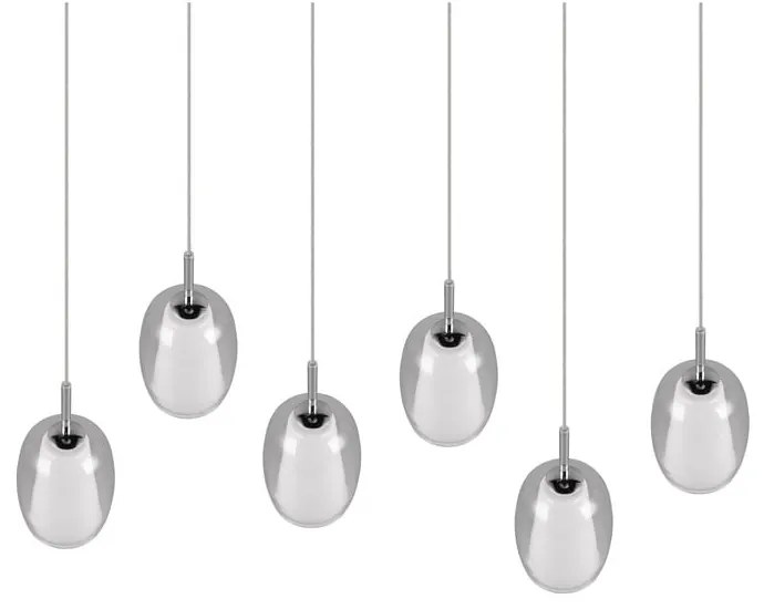 Висяща лампа със стъклен абажур в сребристо Barret - Trio Select