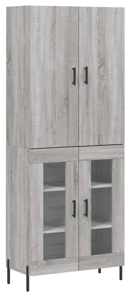 3195745 vidaXL Висок шкаф, сив сонома, 69,5x34x180 см, инженерно дърво