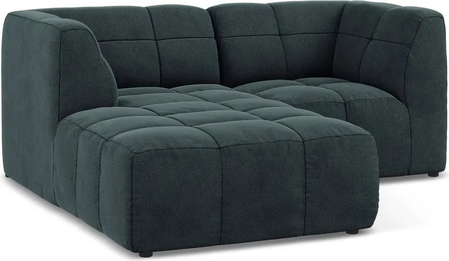 Син кадифен ъглов диван (ляв ъгъл) Aloha – Makamii