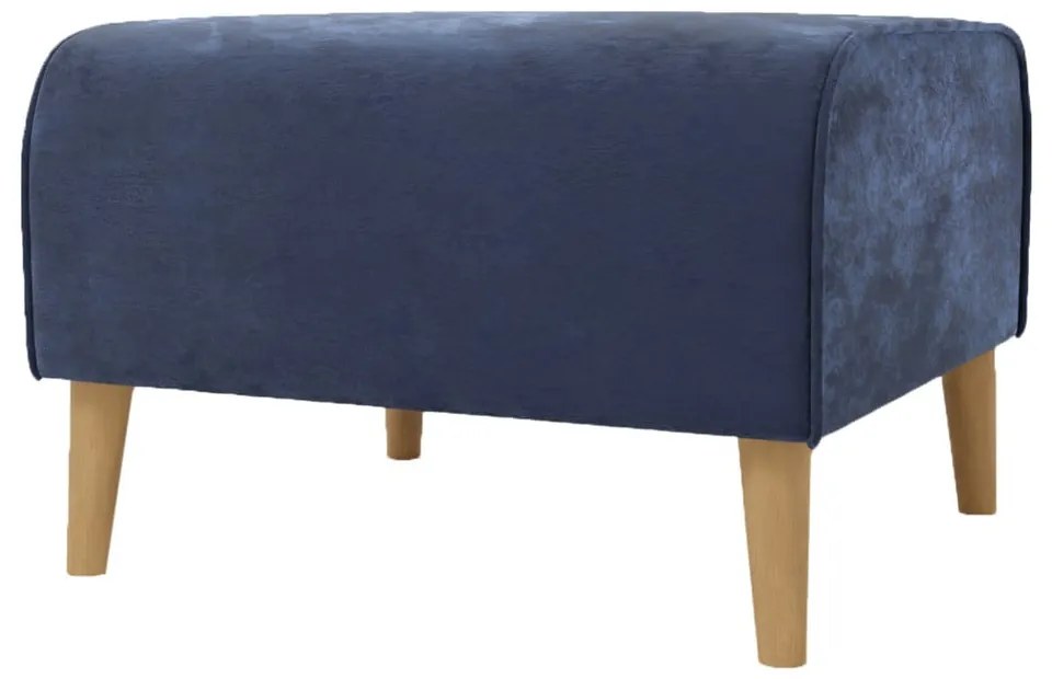 Тъмносиньо кадифено столче за крака Carole - Ropez