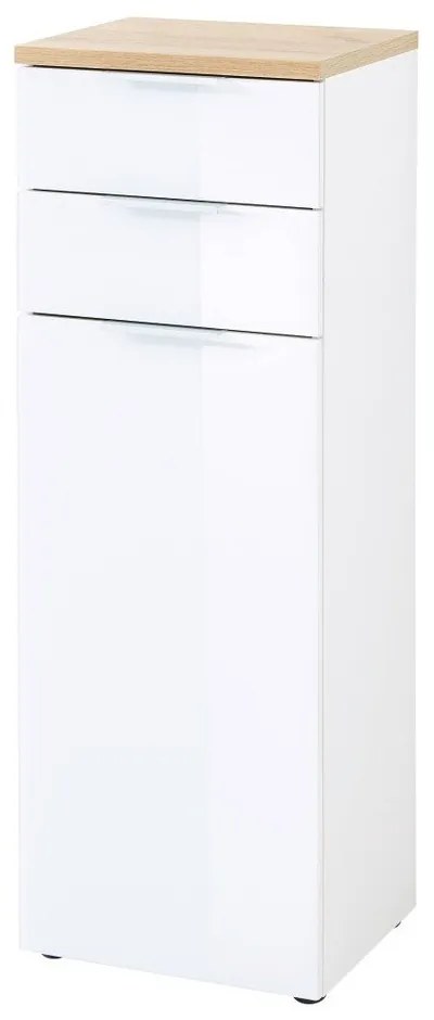 Дъбов шкаф за баня в бял\естествен цвят 39x112 cm Pescara - Germania